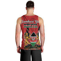 Kenya Men Tank Top Coat Of Arms With Kente Patterns - Wonder Print Shop