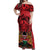 Kenya Off Shoulder Maxi Dress Coat Of Arms With Kente Patterns - Wonder Print Shop
