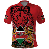 Kenya Polo Shirt Coat Of Arms With Kente Patterns - Wonder Print Shop