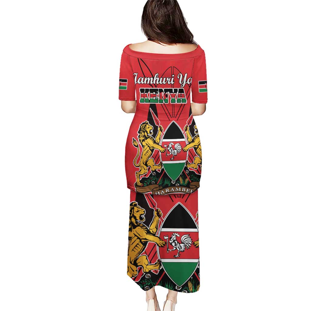 Kenya Puletasi Coat Of Arms With Kente Patterns - Wonder Print Shop