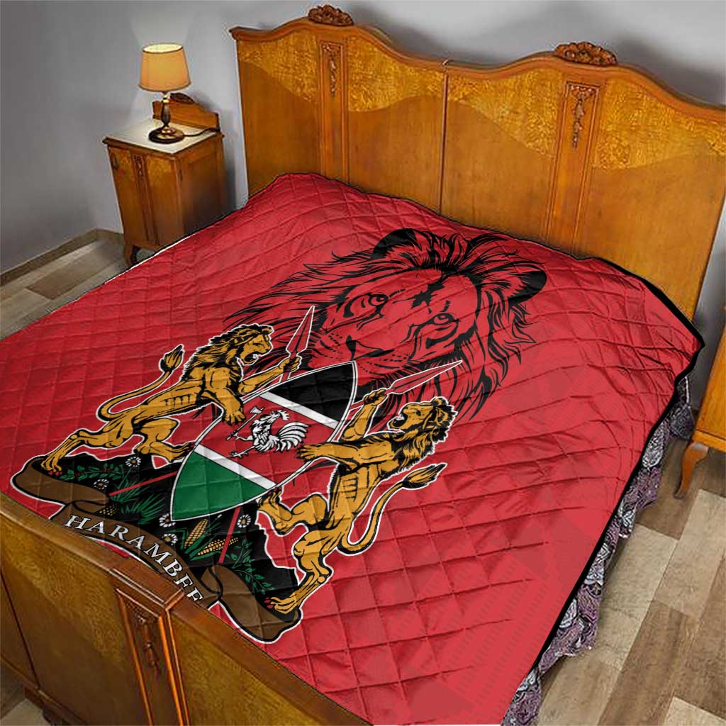 Kenya Quilt Coat Of Arms With Kente Patterns - Wonder Print Shop