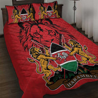 Kenya Quilt Bed Set Coat Of Arms With Kente Patterns - Wonder Print Shop
