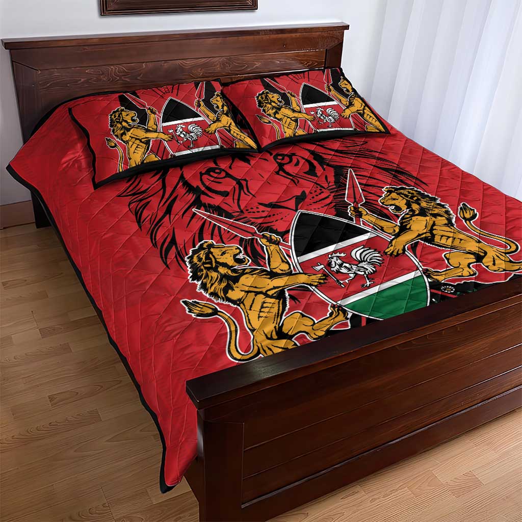 Kenya Quilt Bed Set Coat Of Arms With Kente Patterns - Wonder Print Shop