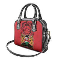 Kenya Shoulder Handbag Coat Of Arms With Kente Patterns
