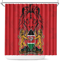 Kenya Shower Curtain Coat Of Arms With Kente Patterns