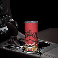Kenya Skinny Tumbler Coat Of Arms With Kente Patterns - Wonder Print Shop