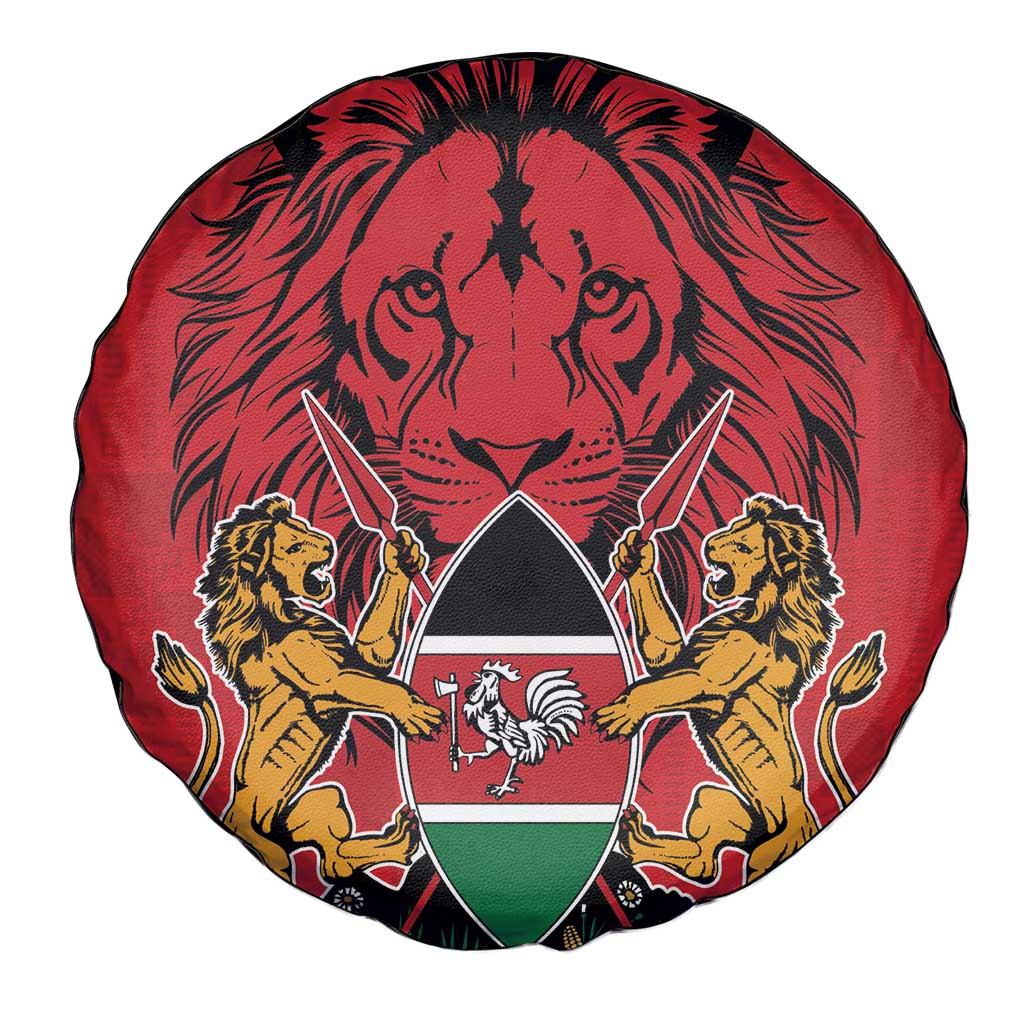 Kenya Spare Tire Cover Coat Of Arms With Kente Patterns - Wonder Print Shop