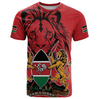 Kenya T Shirt Coat Of Arms With Kente Patterns - Wonder Print Shop