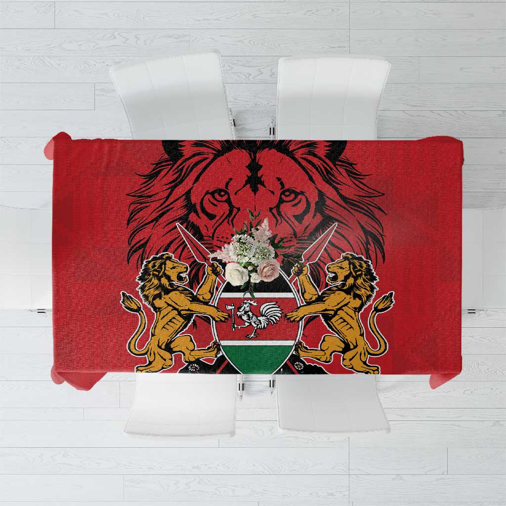 Kenya Tablecloth Coat Of Arms With Kente Patterns - Wonder Print Shop
