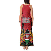 Kenya Tank Maxi Dress Coat Of Arms With Kente Patterns - Wonder Print Shop