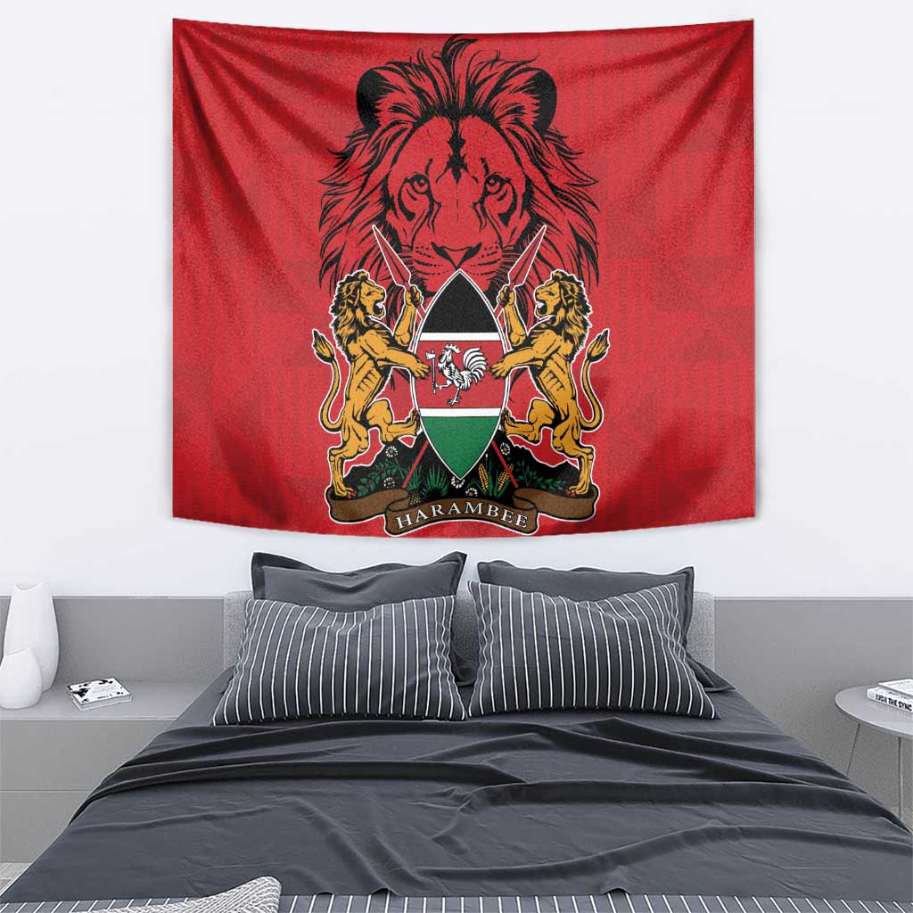 Kenya Tapestry Coat Of Arms With Kente Patterns - Wonder Print Shop