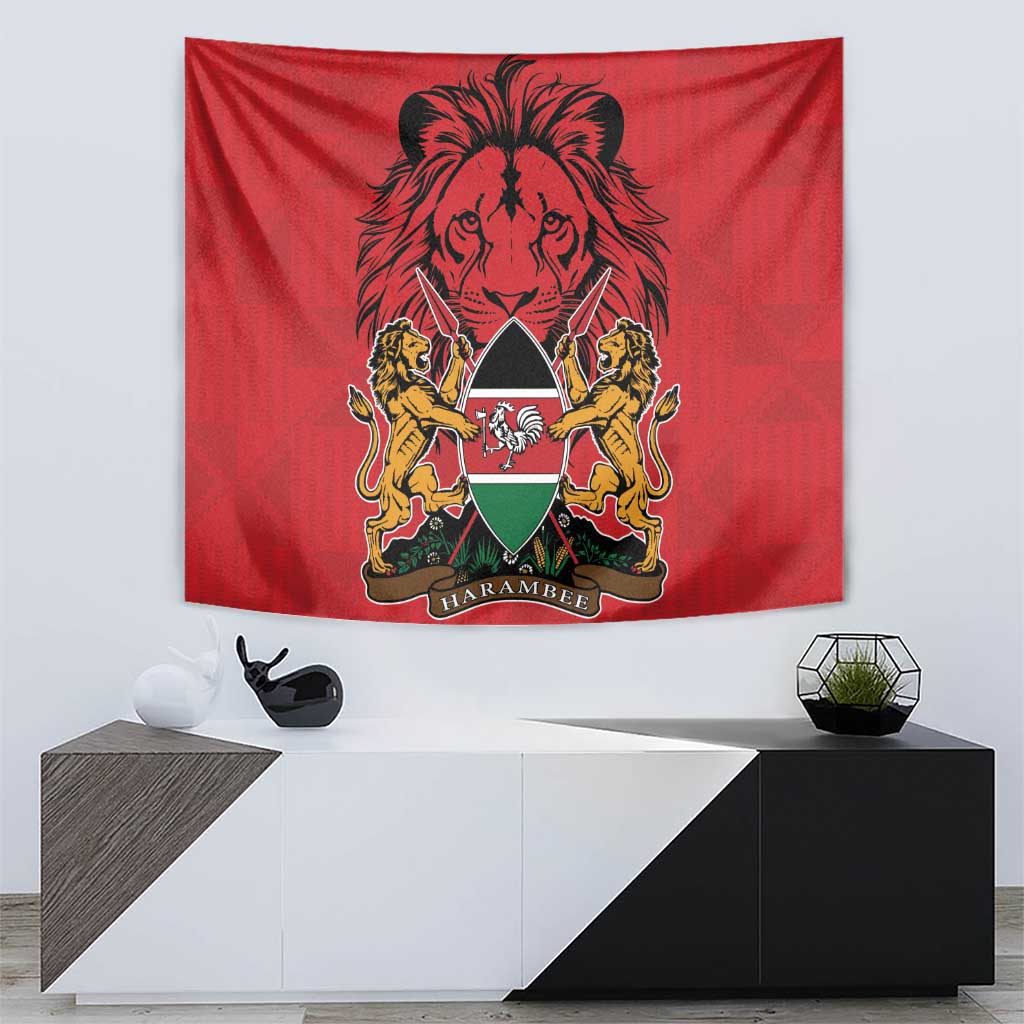 Kenya Tapestry Coat Of Arms With Kente Patterns - Wonder Print Shop