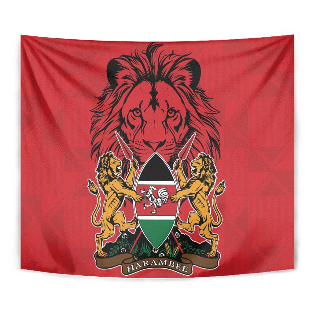 Kenya Tapestry Coat Of Arms With Kente Patterns - Wonder Print Shop