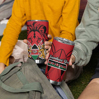 Kenya Tumbler Cup Coat Of Arms With Kente Patterns - Wonder Print Shop