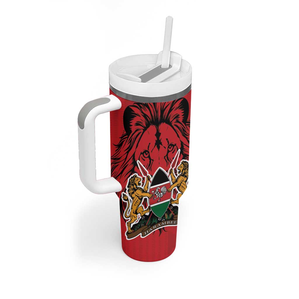 Kenya Tumbler With Handle Coat Of Arms With Kente Patterns - Wonder Print Shop