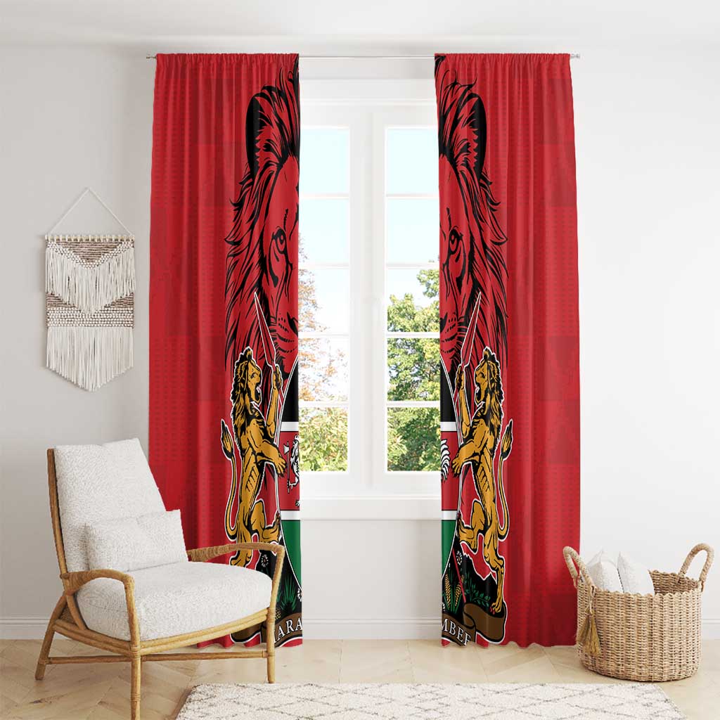 Kenya Window Curtain Coat Of Arms With Kente Patterns - Wonder Print Shop