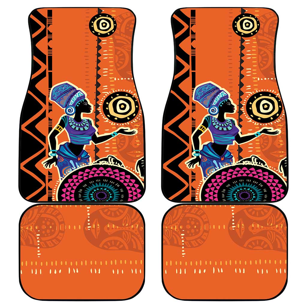 African Woman In Ethnic Dress Car Mats Ethnic Geometric Patterns - Wonder Print Shop