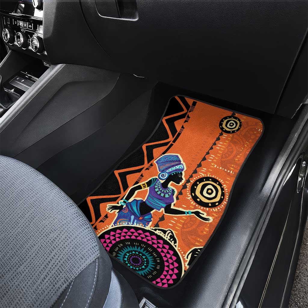 African Woman In Ethnic Dress Car Mats Ethnic Geometric Patterns - Wonder Print Shop
