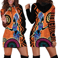 African Woman In Ethnic Dress Hoodie Dress Ethnic Geometric Patterns - Wonder Print Shop