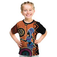 African Woman In Ethnic Dress Kid T Shirt Ethnic Geometric Patterns - Wonder Print Shop
