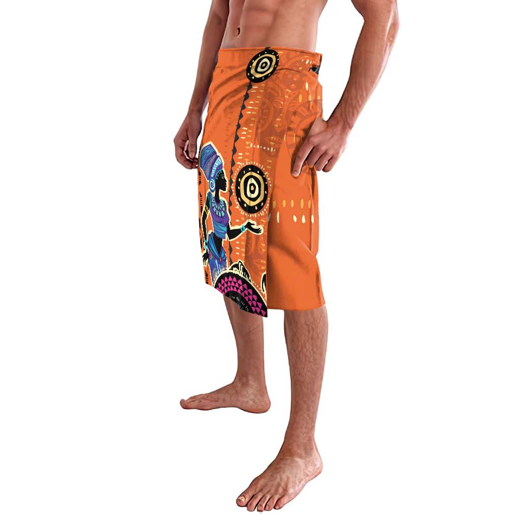 African Woman In Ethnic Dress Lavalava Ethnic Geometric Patterns - Wonder Print Shop