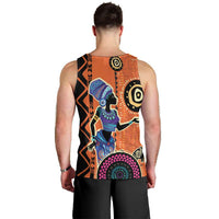 African Woman In Ethnic Dress Men Tank Top Ethnic Geometric Patterns - Wonder Print Shop