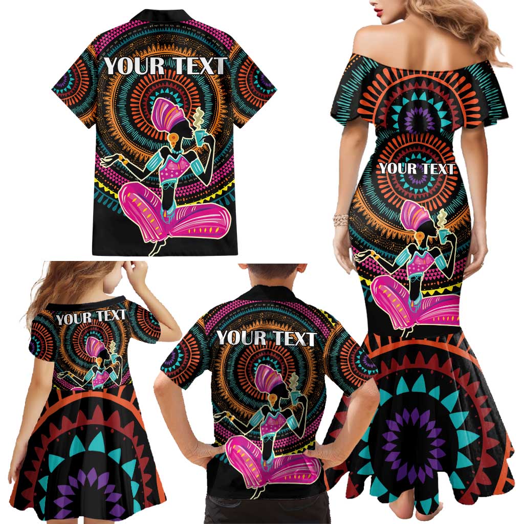 Personalized Africa Family Matching Mermaid Dress and Hawaiian Shirt Beautiful Black Woman - Wonder Print Shop