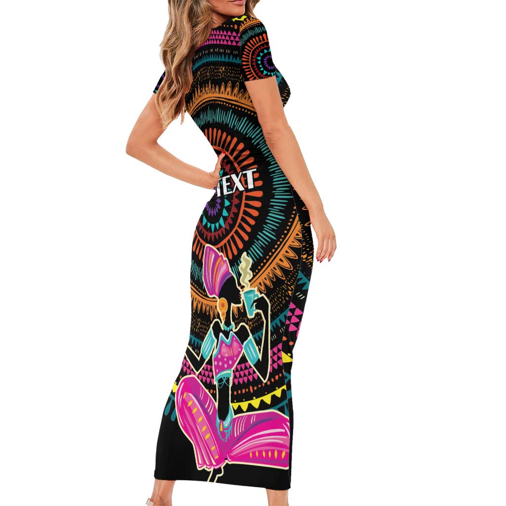 Personalized Africa Family Matching Short Sleeve Bodycon Dress and Hawaiian Shirt Beautiful Black Woman - Wonder Print Shop