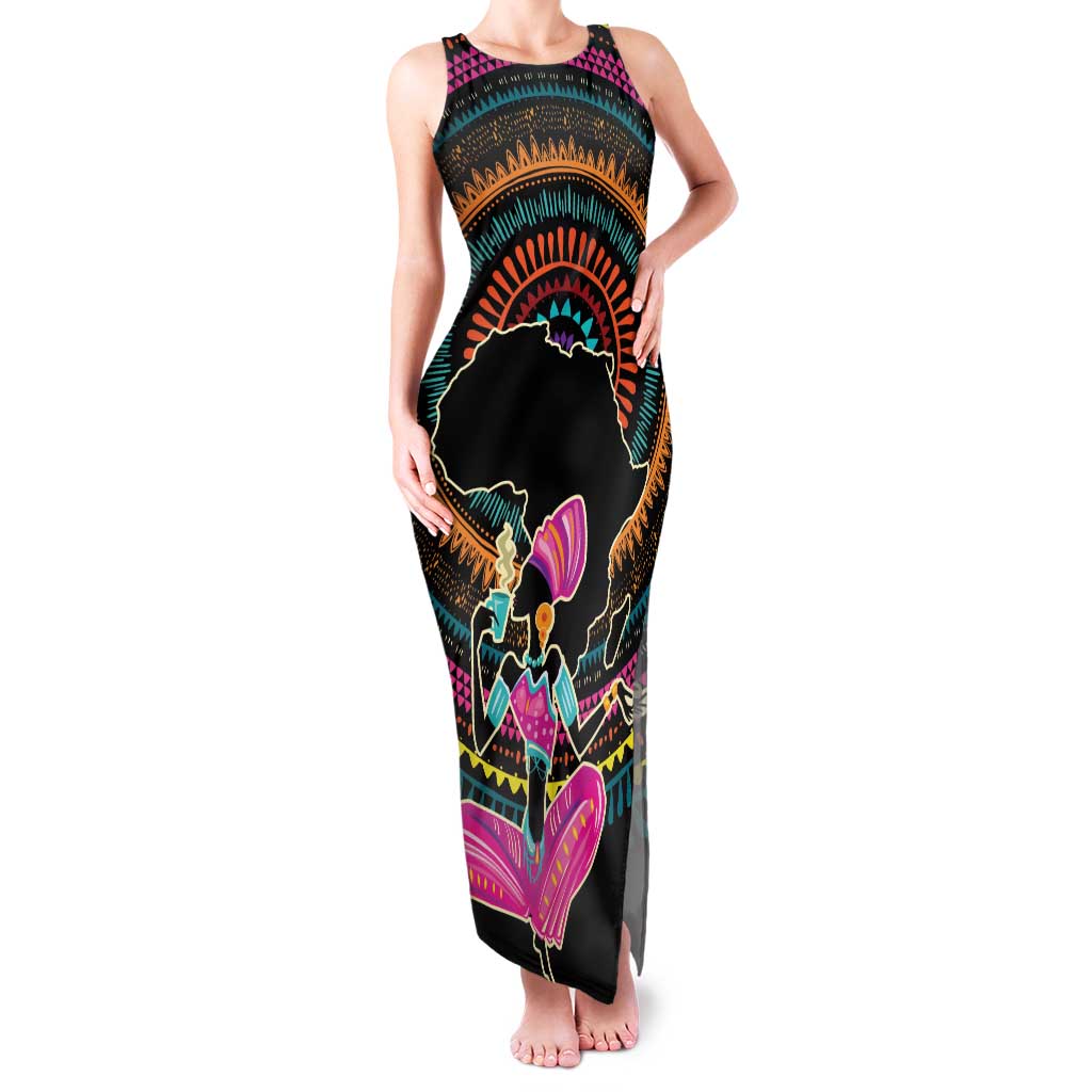Personalized Africa Family Matching Tank Maxi Dress and Hawaiian Shirt Beautiful Black Woman - Wonder Print Shop