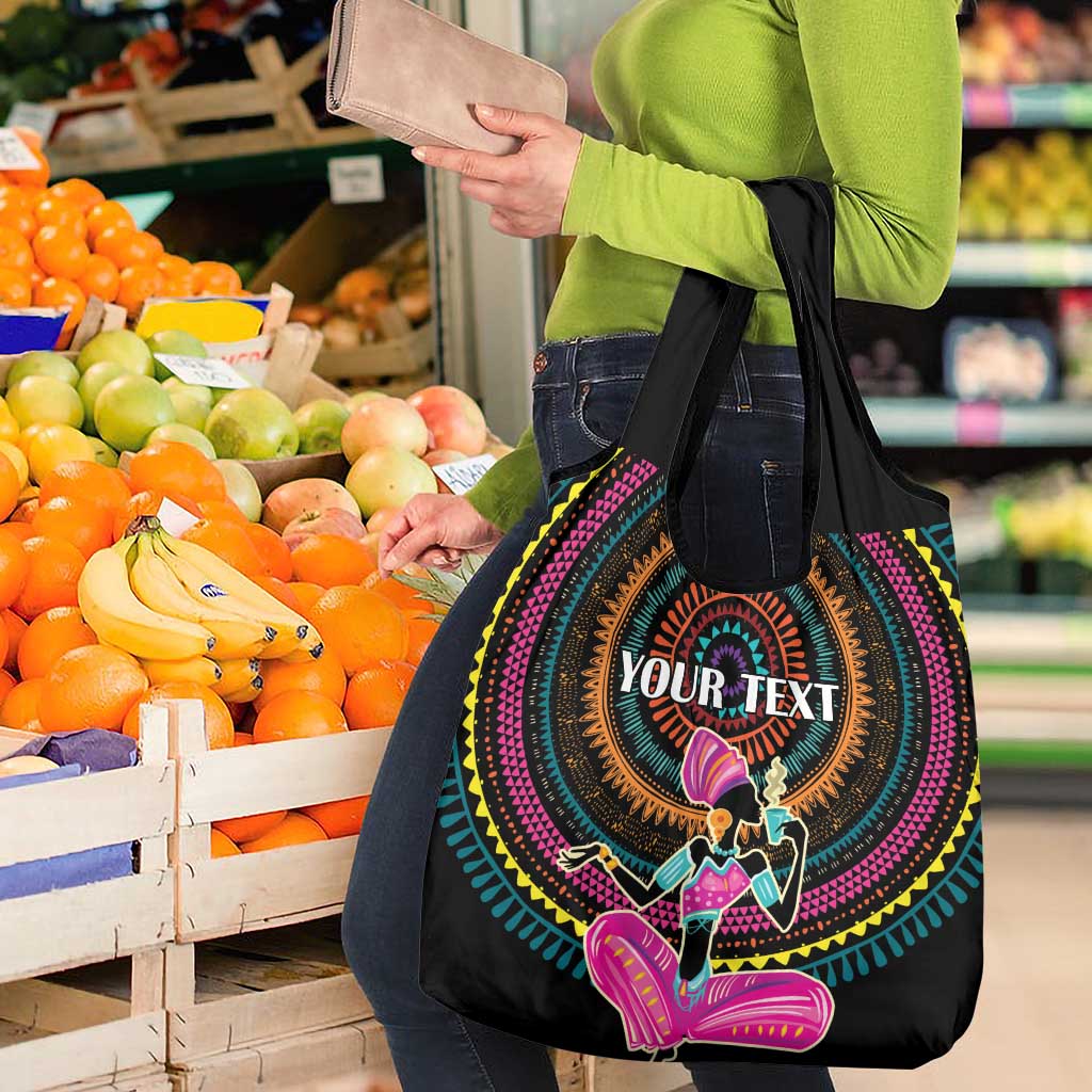 Personalized Africa Grocery Bag Beautiful Black Woman