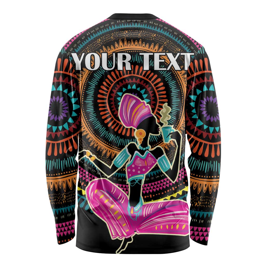 Personalized Africa Long Sleeve Shirt Beautiful Black Woman - Wonder Print Shop