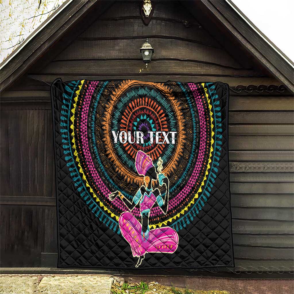 Personalized Africa Quilt Beautiful Black Woman - Wonder Print Shop