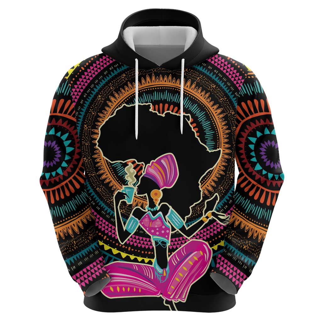 Personalized Africa Zip Hoodie Beautiful Black Woman - Wonder Print Shop