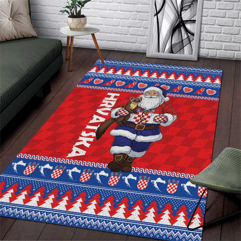 Croatia Christmas Area Rug Djed Bozicnjak Hrvatska - Wonder Print Shop