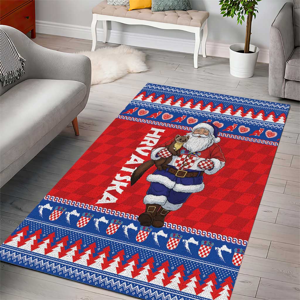 Croatia Christmas Area Rug Djed Bozicnjak Hrvatska - Wonder Print Shop