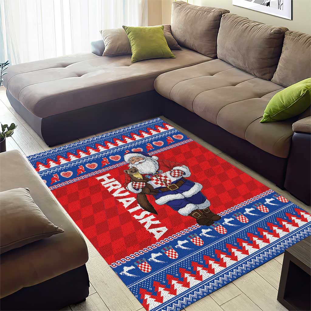 Croatia Christmas Area Rug Djed Bozicnjak Hrvatska - Wonder Print Shop