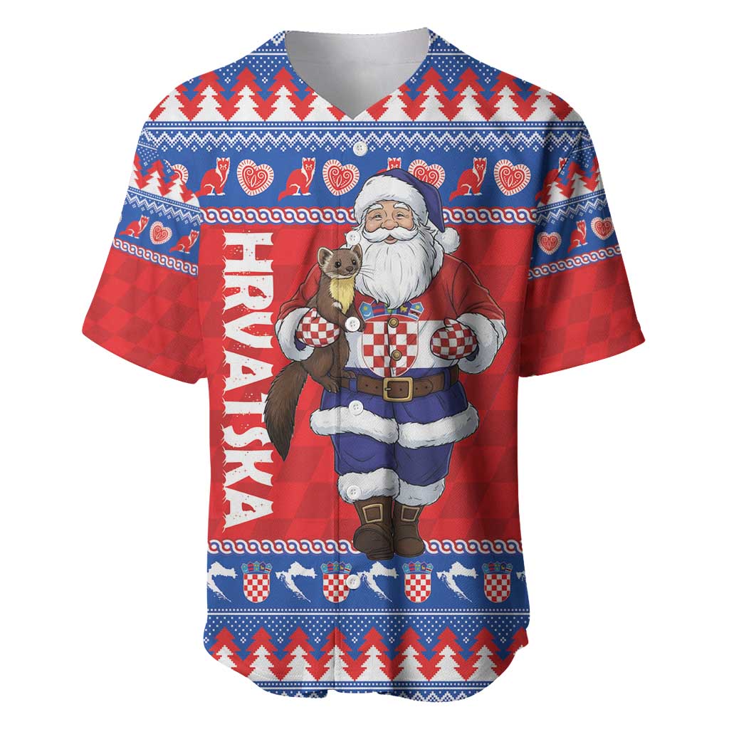 Croatia Christmas Baseball Jersey Djed Bozicnjak Hrvatska - Wonder Print Shop