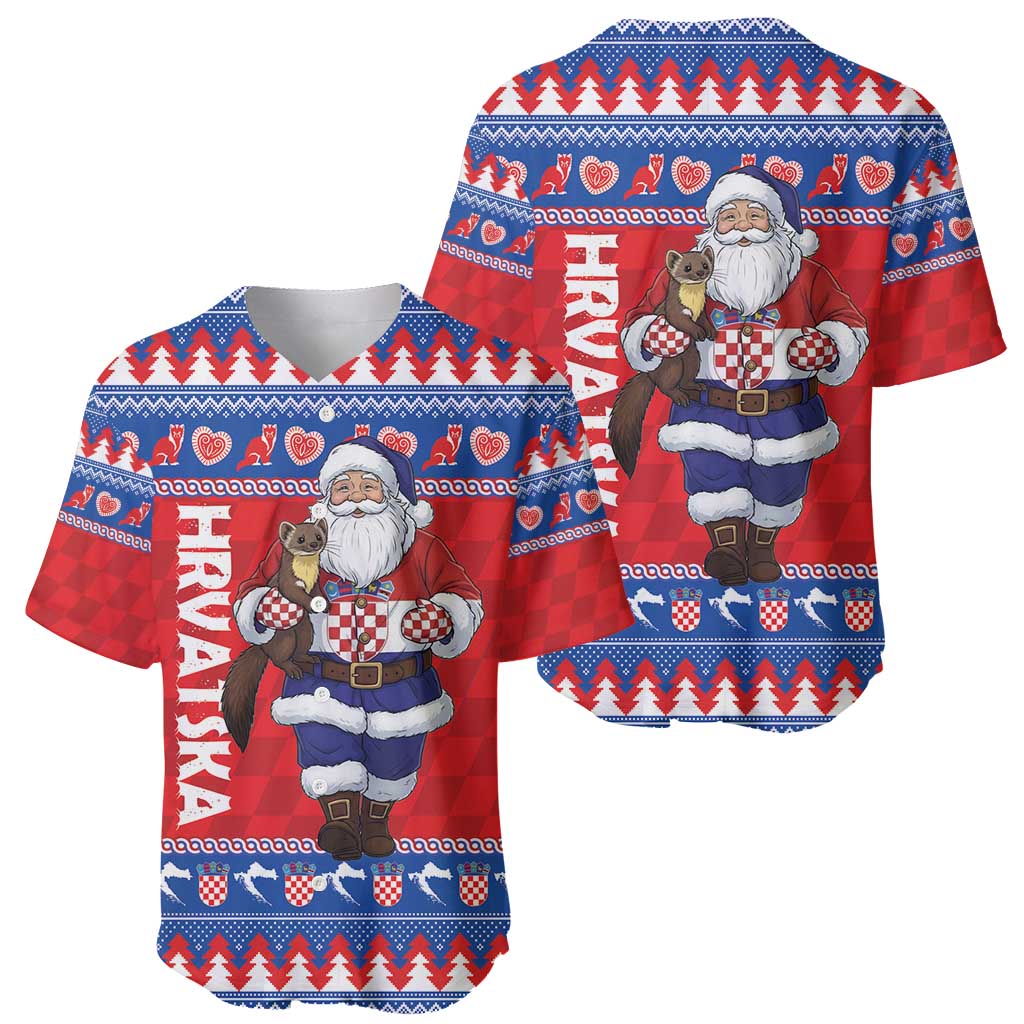 Croatia Christmas Baseball Jersey Djed Bozicnjak Hrvatska - Wonder Print Shop