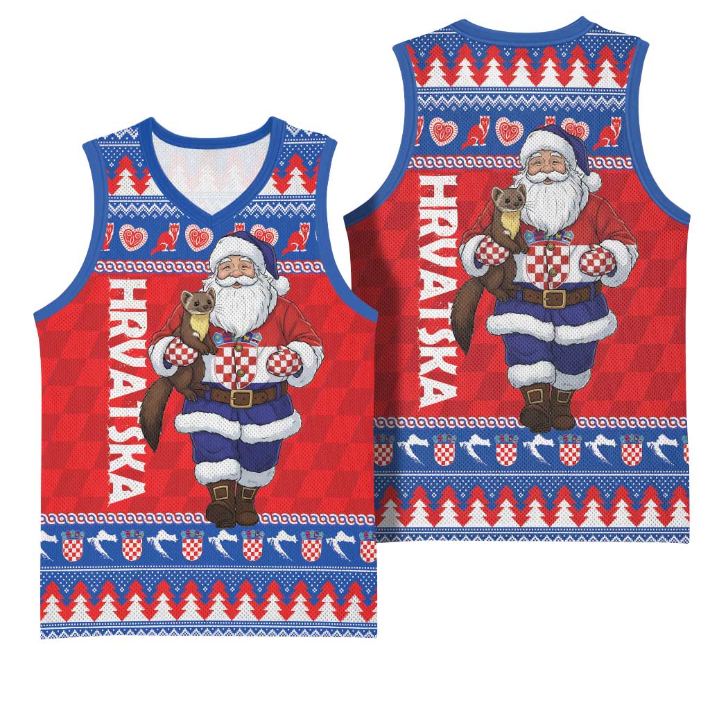 Croatia Christmas Basketball Jersey Djed Bozicnjak Hrvatska - Wonder Print Shop