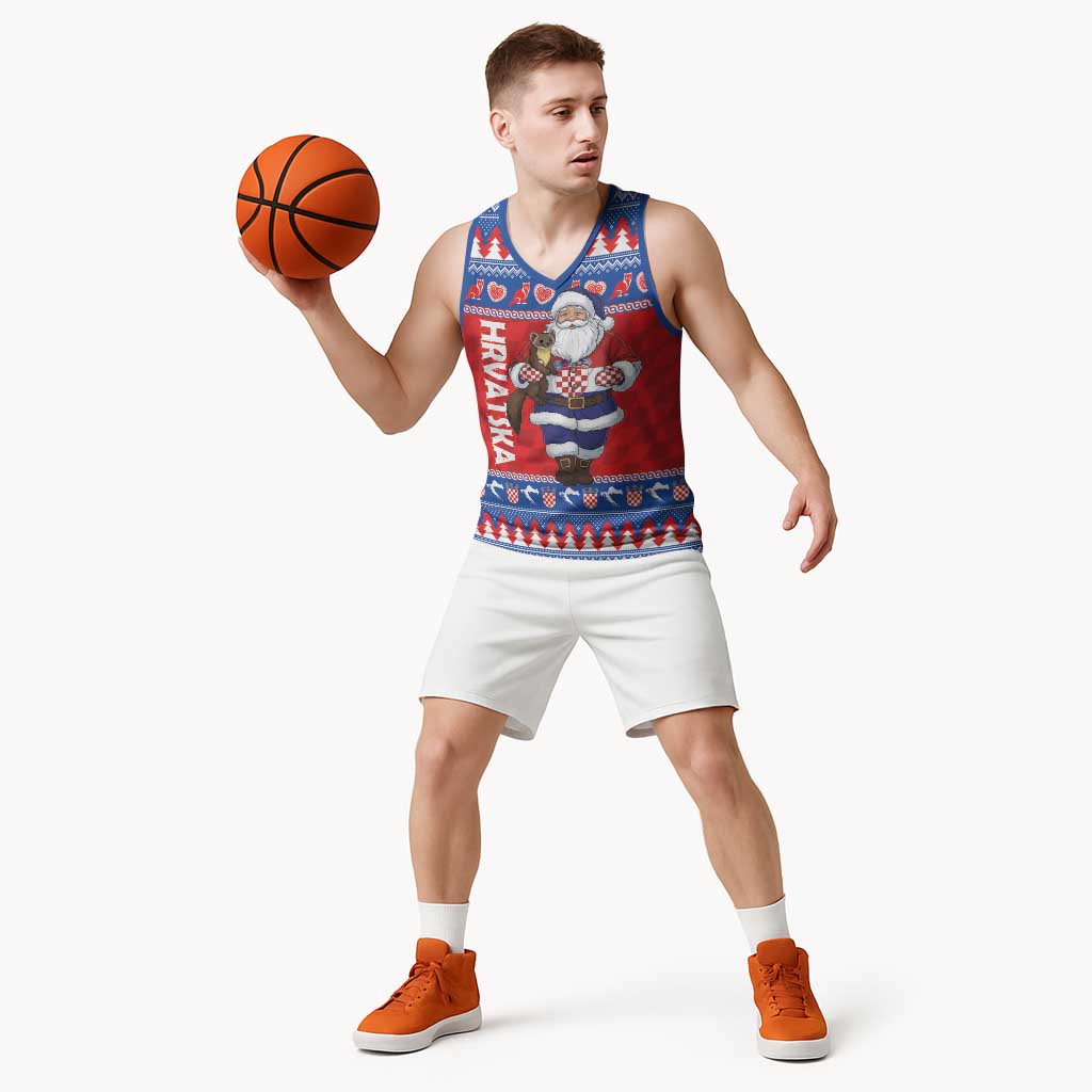 Croatia Christmas Basketball Jersey Djed Bozicnjak Hrvatska - Wonder Print Shop