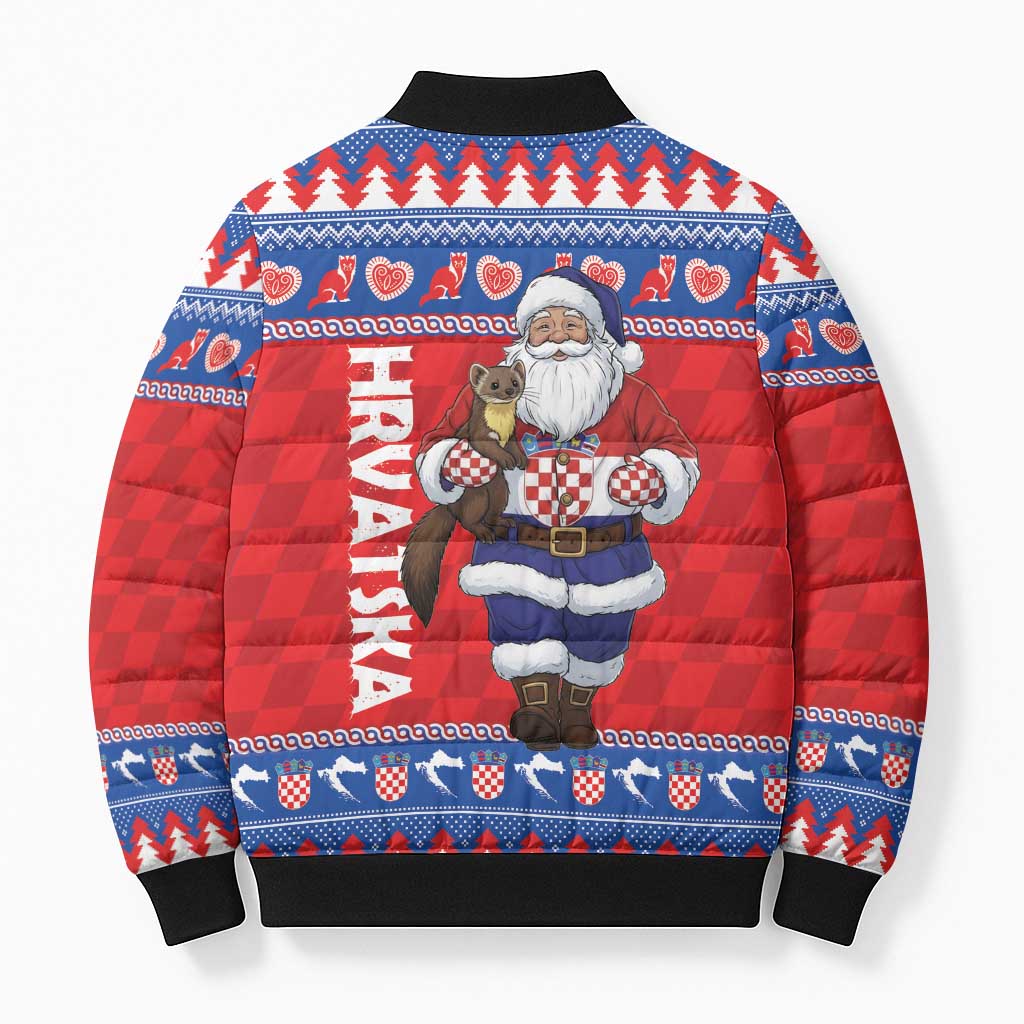 Croatia Christmas Bomber Puffer Jacket Djed Bozicnjak Hrvatska - Wonder Print Shop