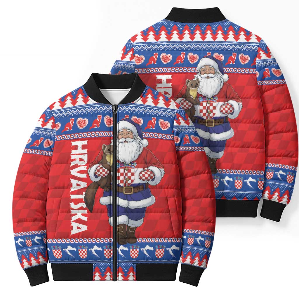 Croatia Christmas Bomber Puffer Jacket Djed Bozicnjak Hrvatska - Wonder Print Shop