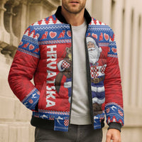 Croatia Christmas Bomber Puffer Jacket Djed Bozicnjak Hrvatska - Wonder Print Shop