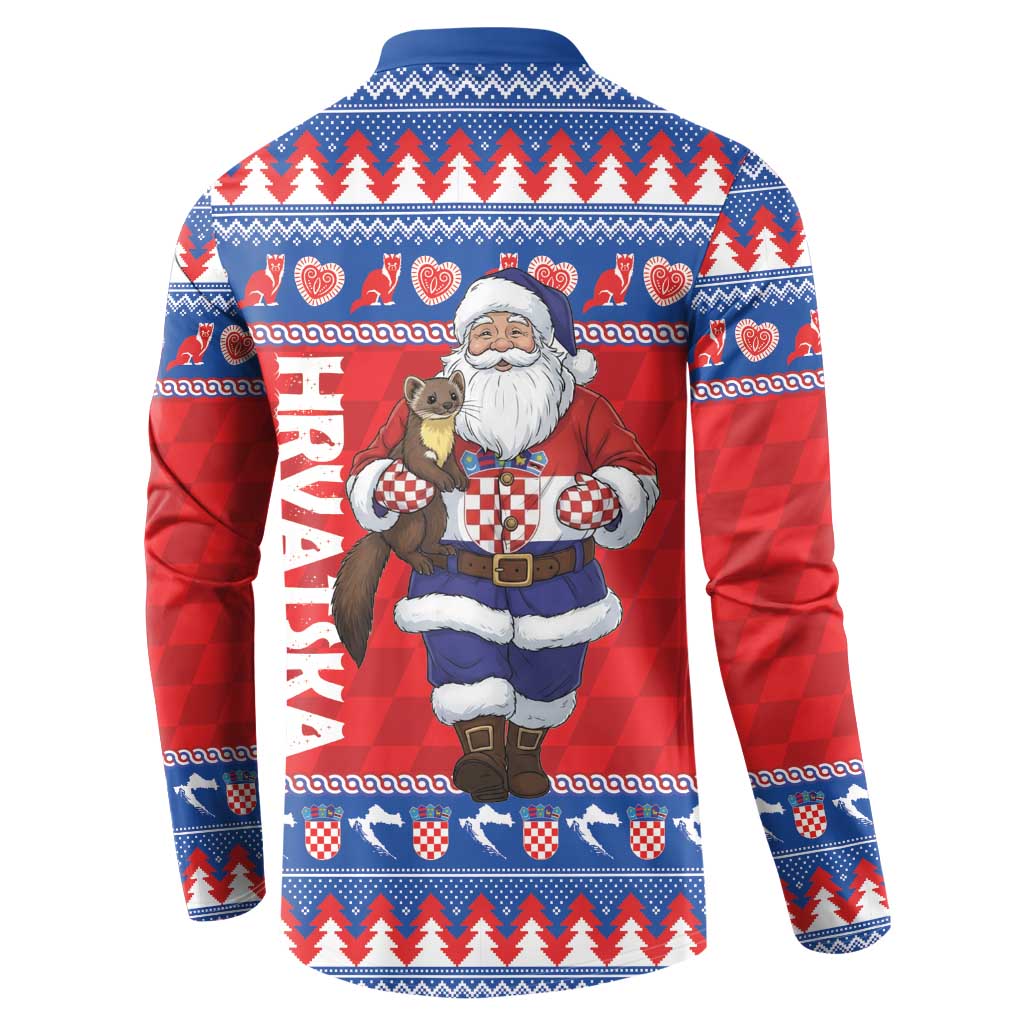 Croatia Christmas Button Sweatshirt Djed Bozicnjak Hrvatska - Wonder Print Shop