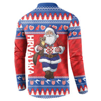 Croatia Christmas Button Sweatshirt Djed Bozicnjak Hrvatska - Wonder Print Shop