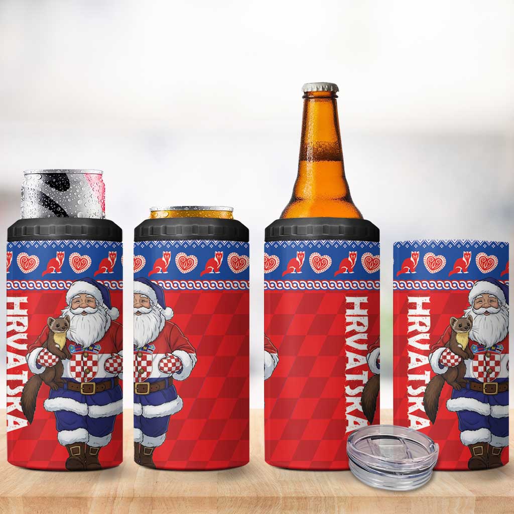Croatia Christmas 4 in 1 Can Cooler Tumbler Djed Bozicnjak Hrvatska - Wonder Print Shop