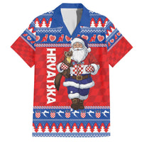 Croatia Christmas Family Matching Off The Shoulder Long Sleeve Dress and Hawaiian Shirt Djed Bozicnjak Hrvatska - Wonder Print Shop