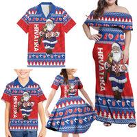 Croatia Christmas Family Matching Off Shoulder Maxi Dress and Hawaiian Shirt Djed Bozicnjak Hrvatska - Wonder Print Shop