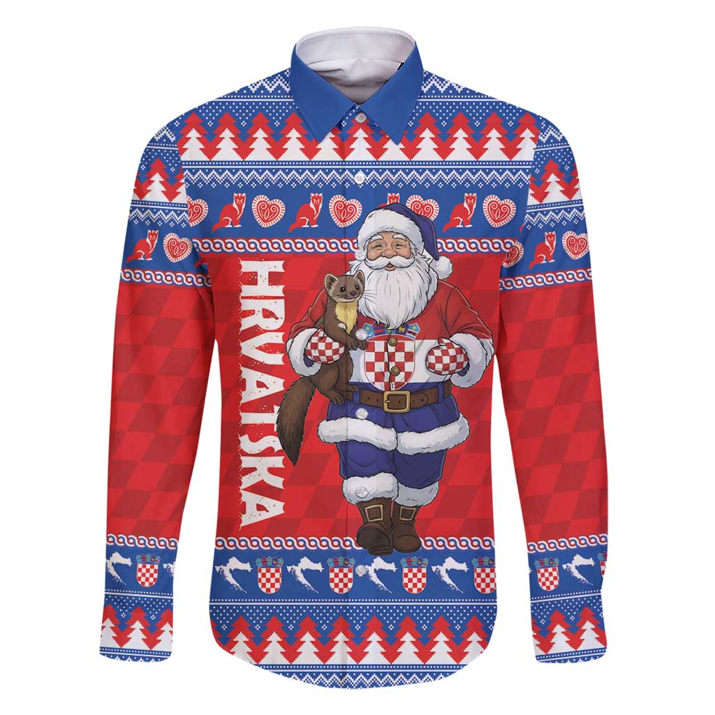 Croatia Christmas Family Matching Off Shoulder Short Dress and Hawaiian Shirt Djed Bozicnjak Hrvatska - Wonder Print Shop