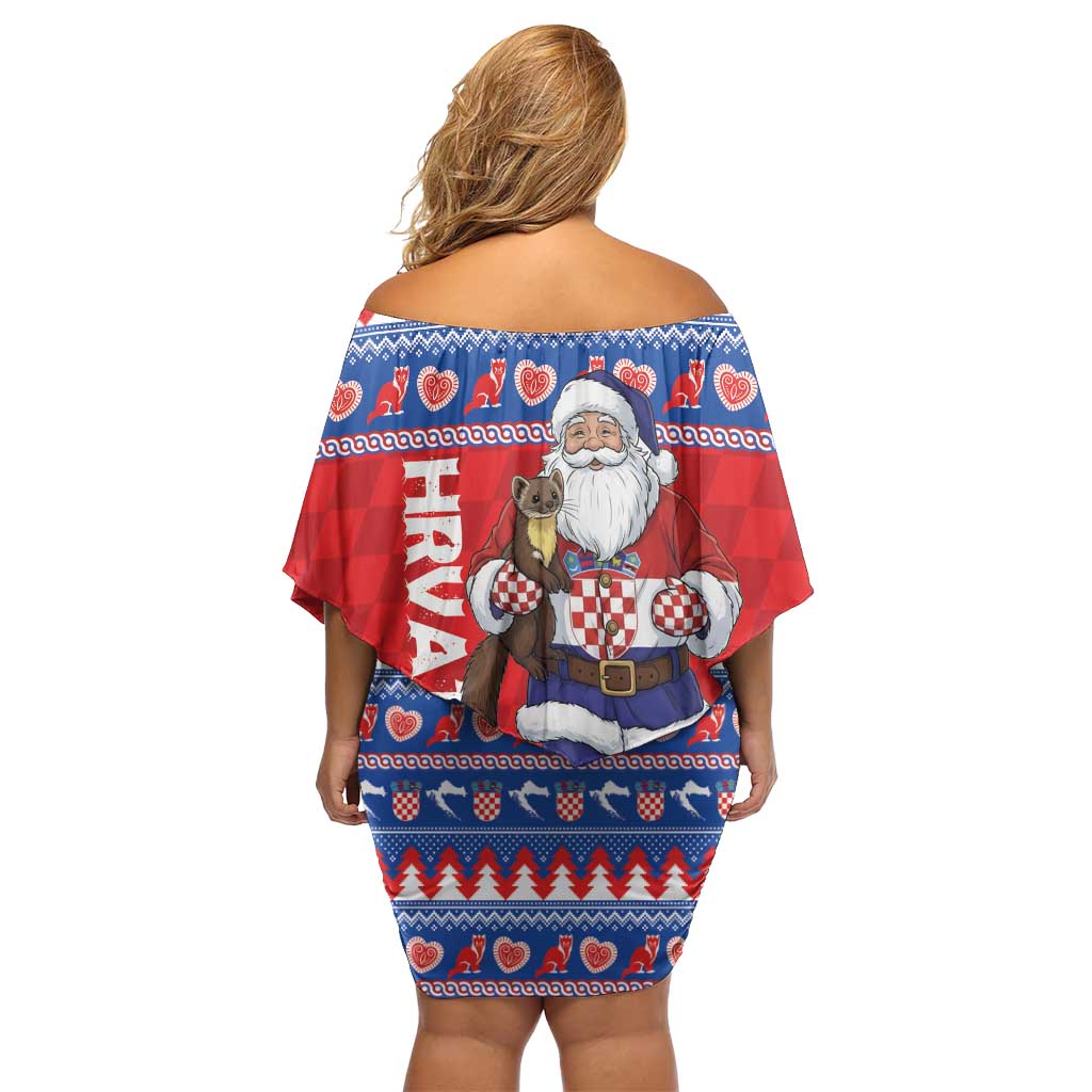 Croatia Christmas Family Matching Off Shoulder Short Dress and Hawaiian Shirt Djed Bozicnjak Hrvatska - Wonder Print Shop